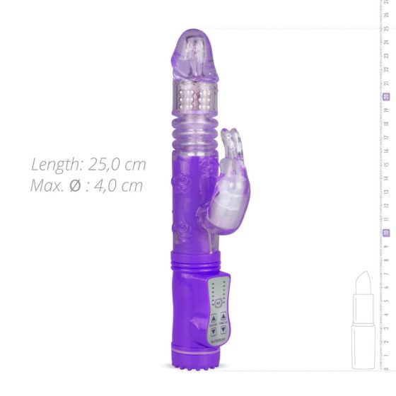 Easytoys - Vibrator cu carlig pentru clitoride, în mișcare de rotație și propulsie, de culoarea mov transparent
