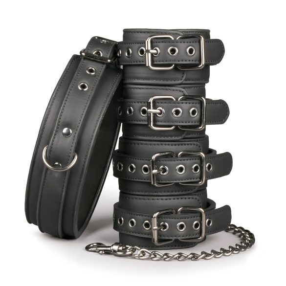 Set Easytoys - Colier, brățări și cătușe pentru glezne (negru)