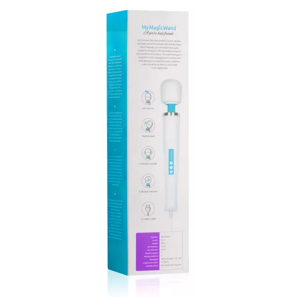 MyMagicWand - vibrator masaj puternic - alb-albastru