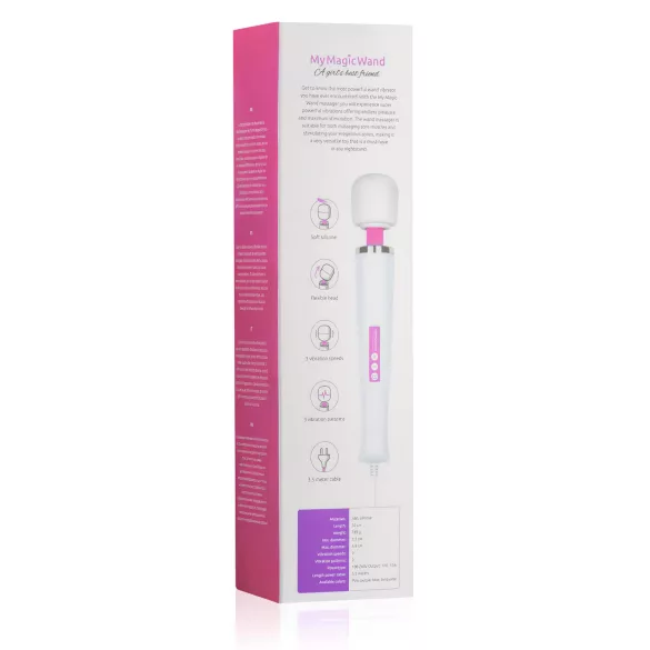 MyMagicWand - vibrator masaj puternic - alb-roz