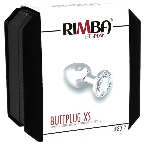 Rimba XS - butt plug metalic cu piatră transparentă - argintiu