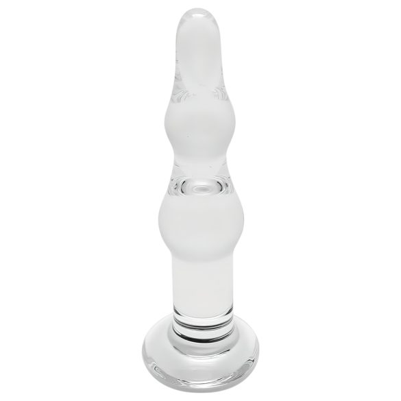 Rimba Dolly - dildo de sticlă ondulat pentru anal (transparent)