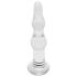 Rimba Dolly - dildo de sticlă ondulat pentru anal (transparent)