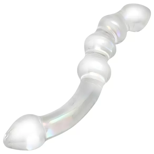 Rimba Dolly - dildo anal din sticlă ondulată - transparent