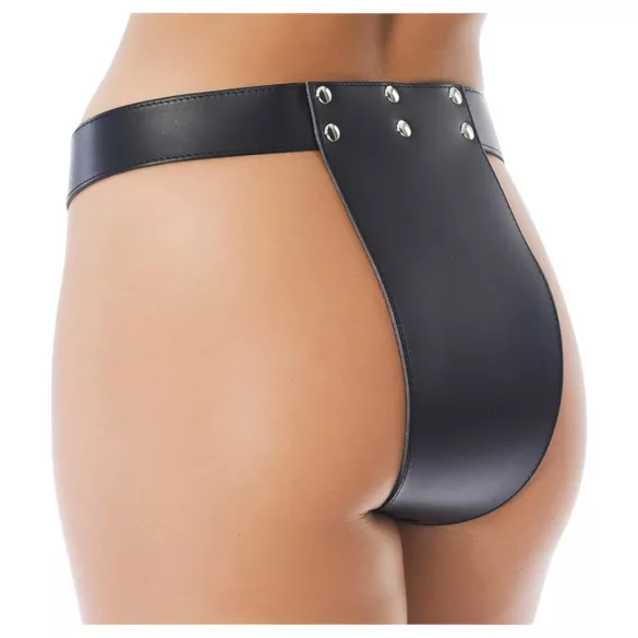 Rimba - curea cu deschidere din piele (negru) - M/L