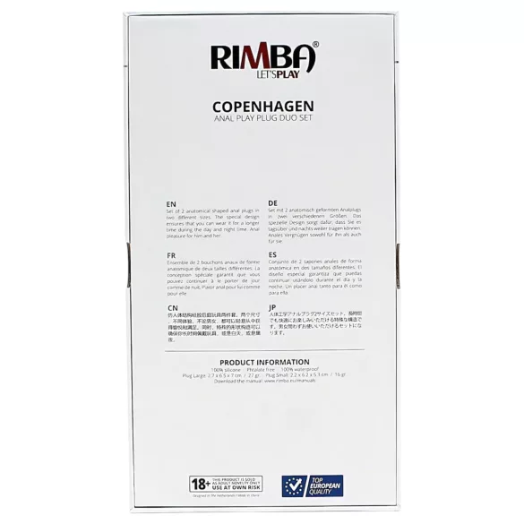 Rimba Copenhagen - set de dopuri anale (negru, 2 bucăți)