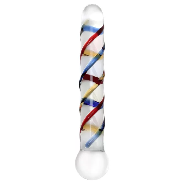 Rimba Rachella - dildo dublu din sticlă - transparent colorat