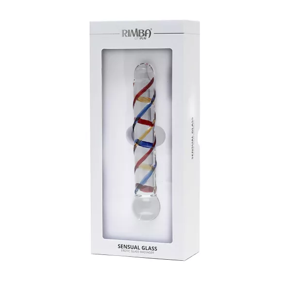 Rimba Rachella - dildo dublu din sticlă - transparent colorat