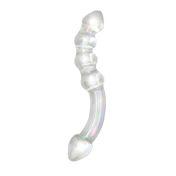 Rimba Xena - dildo dublu din sticlă (transparent)