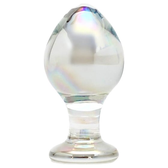 Rimba Zelda - dildo de sticlă conic pentru anal (transparent)