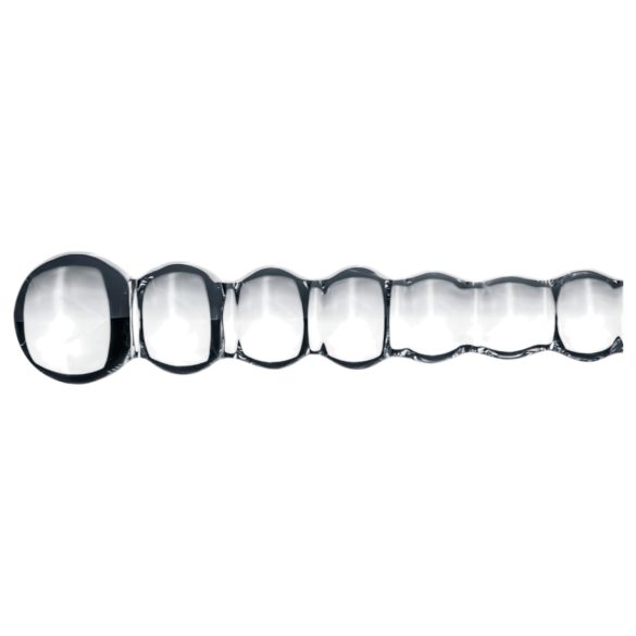 Gildo Glass No. 20 - dildo din sticlă cu textură perlată - transparent