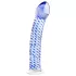 Gildo Glass No. 5 - dildo din sticlă spiralată - transparent albastru