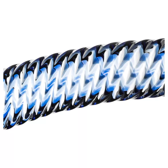 Gildo Glass No. 5 - dildo din sticlă spiralată - transparent albastru
