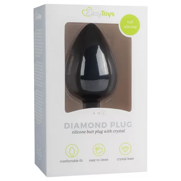 Easytoys - plug anal cu diamant - mare - negru