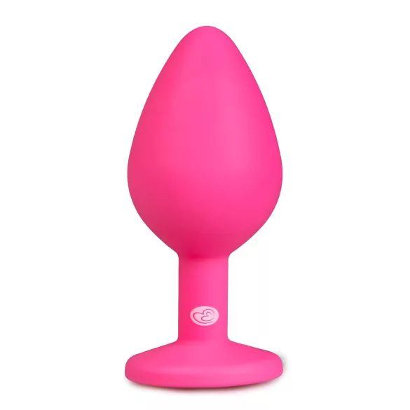Easytoys Diamond - plug anal cu piatră albă - silicon roz mărime medie