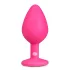 Easytoys Diamond - plug anal cu piatră albă - silicon roz mărime medie
