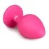 Easytoys Diamond - plug anal cu piatră albă - silicon roz mărime medie