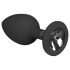 Easytoys - plug anal cu pietricea albă - mic - negru
