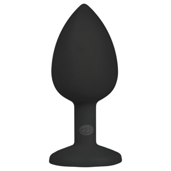 Easytoys - plug anal cu pietricea albă - mic - negru