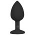 Easytoys - plug anal cu pietricea albă - mic - negru