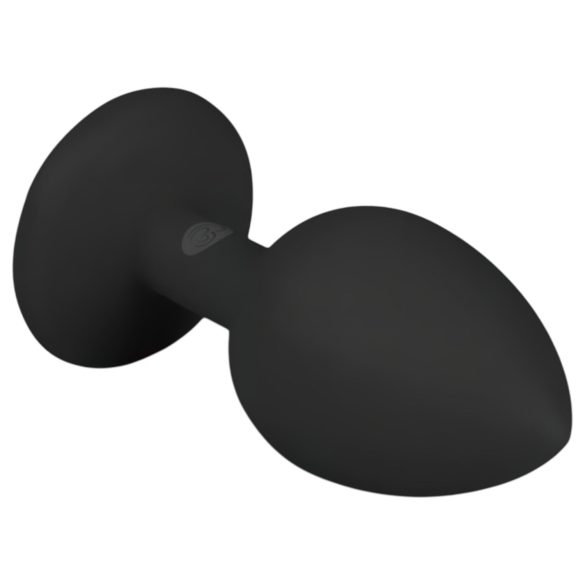 Easytoys - plug anal cu pietricea albă - mic - negru