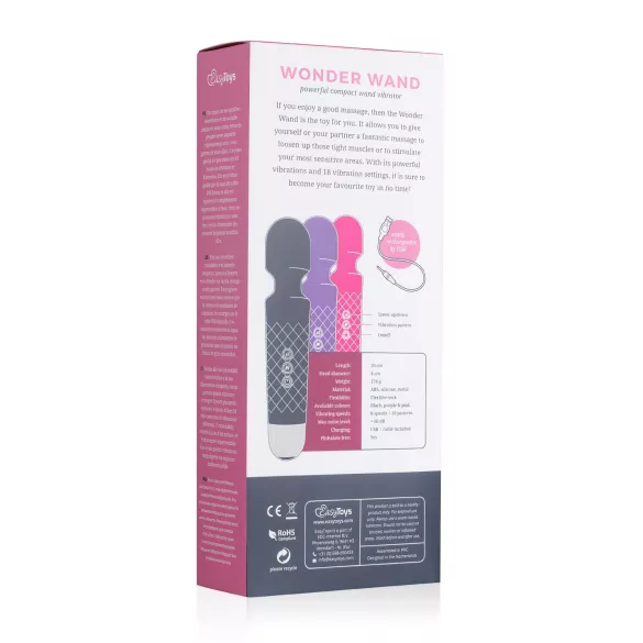 EasyToys - mini wand vibrator reîncărcabil - masaj - mov