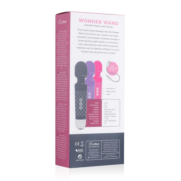EasyToys Mini Wand - vibrator masaj reîncărcabil (negru)