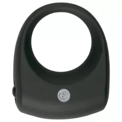 Easytoys - inel pentru penis vibrator - silicon negru