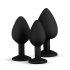 Easytoys - set plug anal cu diamant - silicon negru
