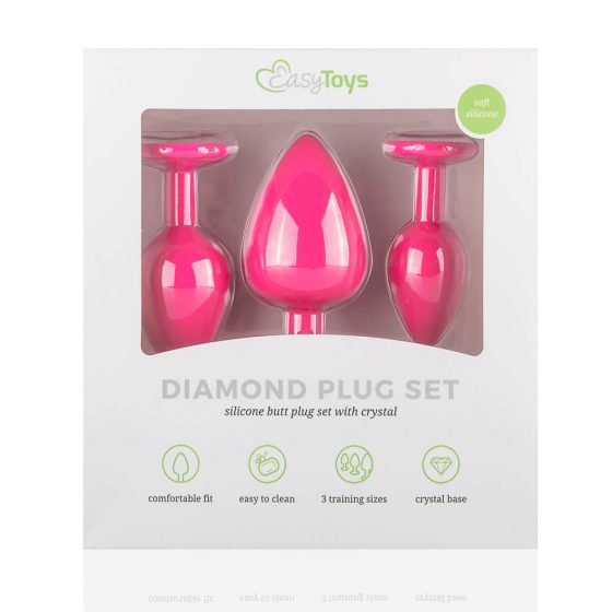 Set de dilde anale Easytoys Diamond (roz)