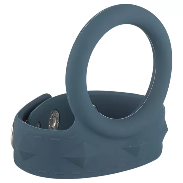 Boners - inel pentru penis și testicule - silicon gri - mărime L