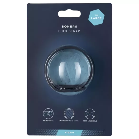 Boners - inel pentru penis reglabil - silicon gri mărimea L