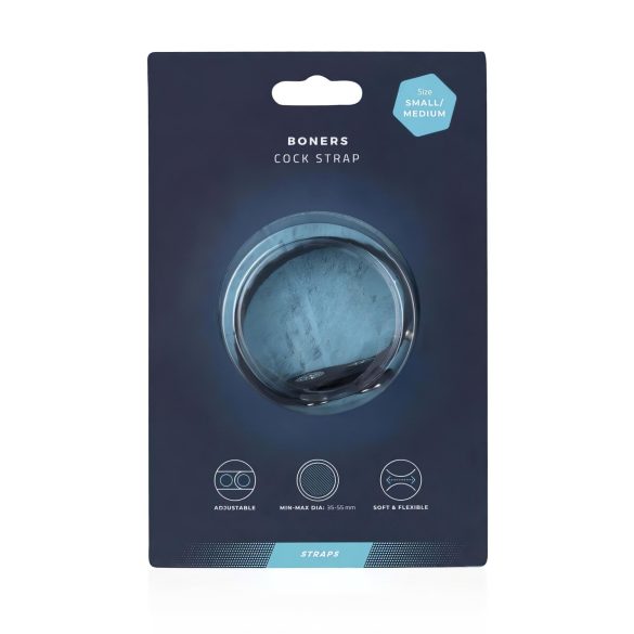 Boners - inel pentru penis reglabil S/M - silicon gri