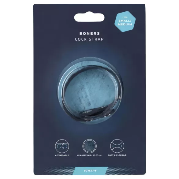 Boners - inel pentru penis reglabil S/M - silicon gri