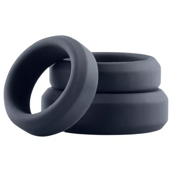Boners - set inele pentru penis - silicon - 3 bucăți - gri