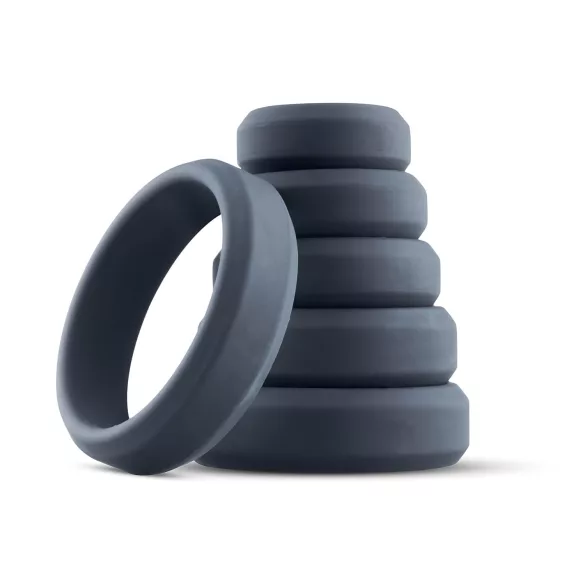 Boners - set inele pentru penis - silicon - 6 bucăți - gri