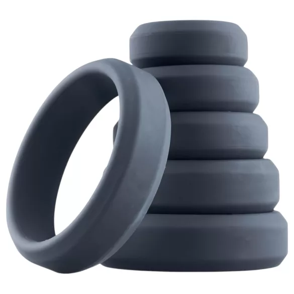 Boners - set inele pentru penis - silicon - 6 bucăți - gri