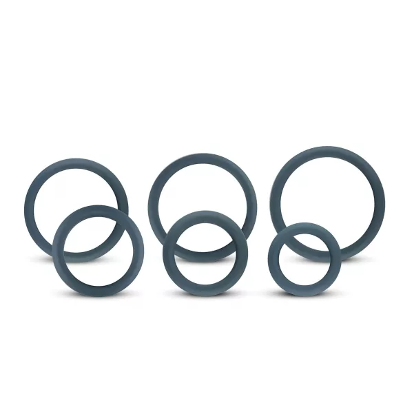 Boners - set inele pentru penis - silicon - 6 bucăți - gri