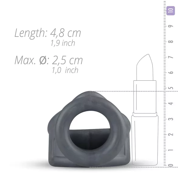 Boners - inel penis și inel pentru testicule - silicon gri