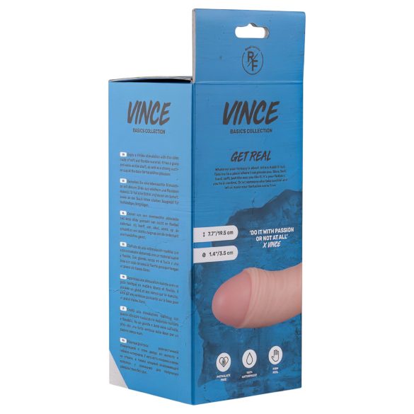 Real Fantasy Vince - dildo realist cu testicule și prepuț - 19,5cm natur