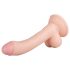 Real Fantasy Vince - dildo realist cu testicule și prepuț - 19,5cm natur