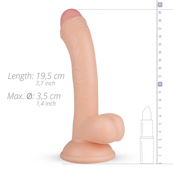 Real Fantasy Vince - dildo cu testicule și prepuț - 19,5cm (natur)