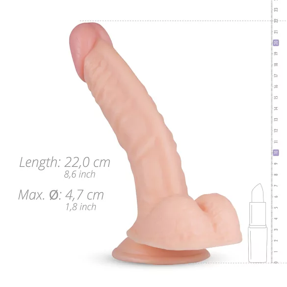 Real Fantasy Derek - dildo realist cu testicule - 22cm - culoare naturală