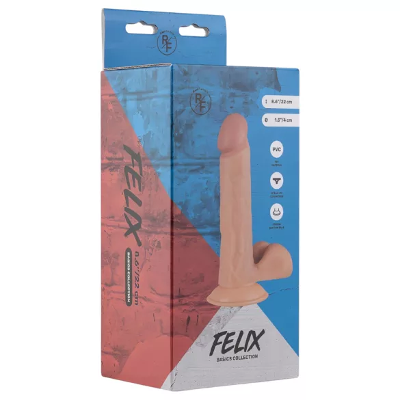 Real Fantasy Felix - dildo realist cu testicule - 22cm - culoare natur