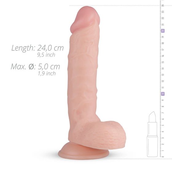 Real Fantasy Glynn - dildo realist cu testicule - 25cm (natural)