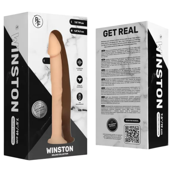 Real Fantasy Winston - vibrator cu ventuză - 19 cm - culoare naturală