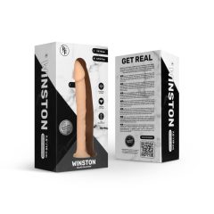   Real Fantasy Winston - vibrator realist cu baterie, cu baza, 19cm (natural)