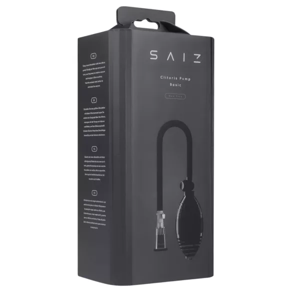 Saiz Basic - pompă pentru clitoris - transparentă/neagră