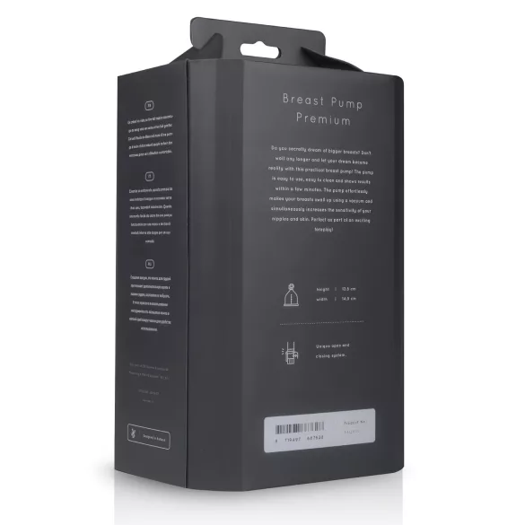 Saiz Premium - pompă dublă pentru sâni - mică - transparent/negru