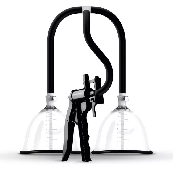 Saiz Premium - pompă dublă pentru sâni - mică - transparent/negru